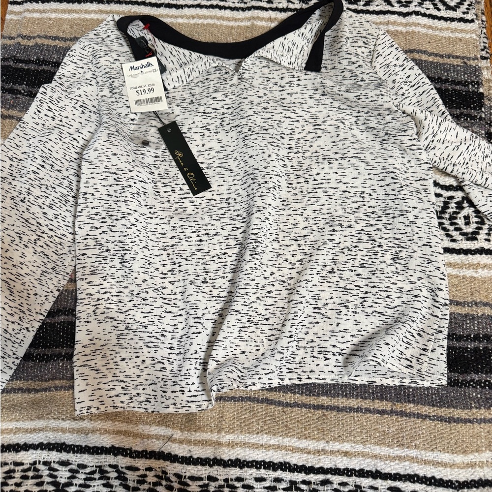 Black and White Patterned Top
